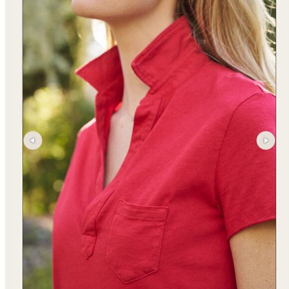 Frank & Eileen Lauren Polo Dress In Double Decker Red Mini Cotton Size Small - Picture 7 of 13